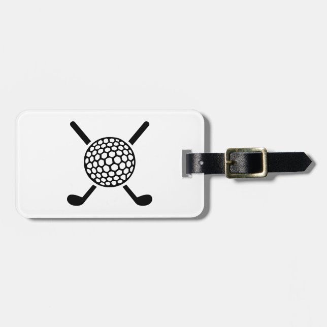 Étiquette À Bagage Boule croisée de clubs de golf (Devant horizontal)