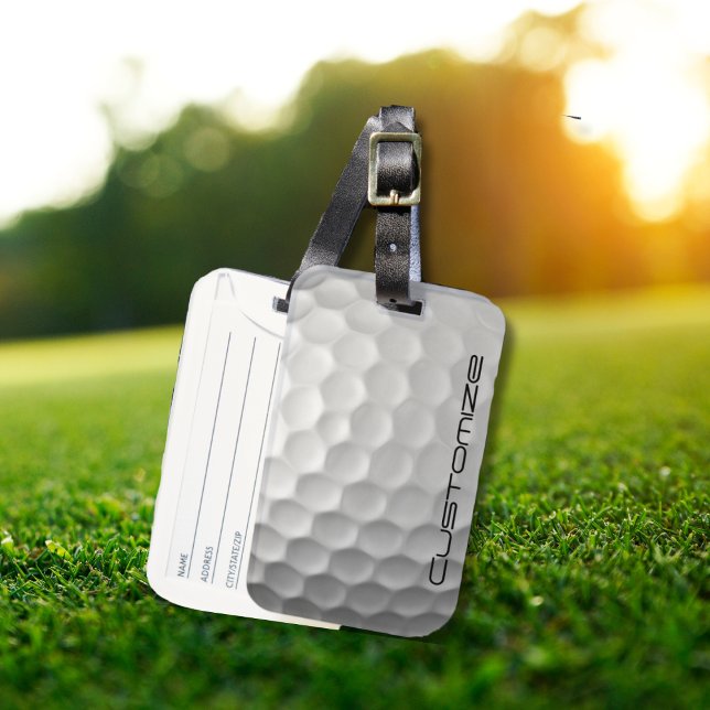 Étiquette À Bagage Boule de golf avec texte personnalisé (Créateur téléchargé)