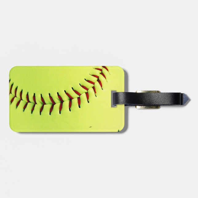 Étiquette À Bagage Boule jaune du base-ball (Dos horizontal)