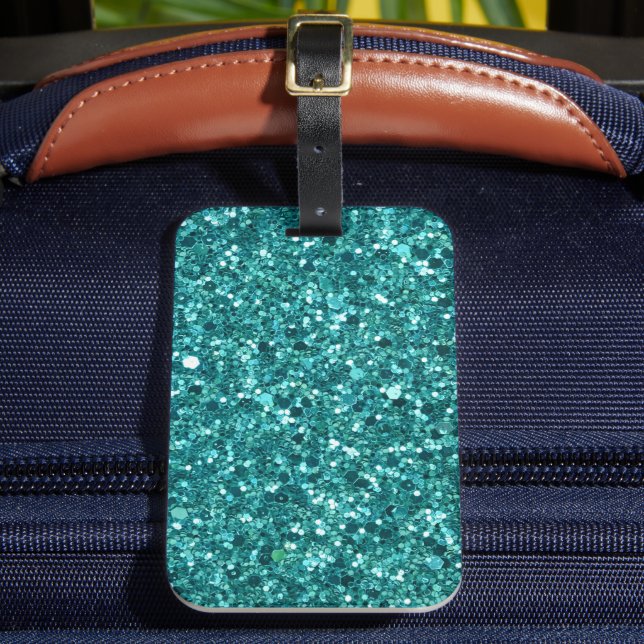 Étiquette À Bagage Boule Turquoise, étincelle et parties scintillant (Insitu Rectoal 2)