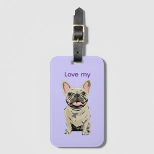 Étiquette À Bagage Bouledogue français crème