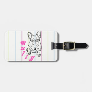 Étiquette À Bagage Bouledogue français dessin animé French Bulldog