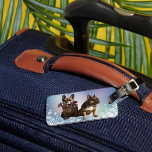 Étiquette À Bagage Bouledogue français Noël Bouledogue Français
