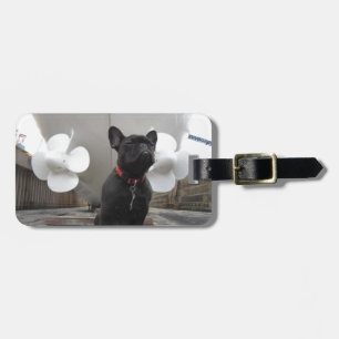 Étiquette À Bagage Bouledogue français noir
