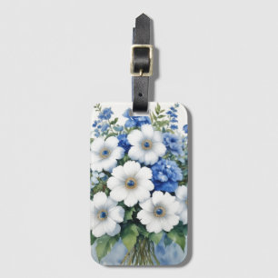 Étiquette À Bagage Bouquet de fleurs Elégante aquarelle