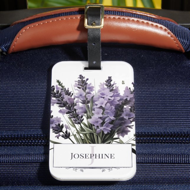 Étiquette À Bagage Bouquet de lavande aquarelle personnalisé (Insitu Rectoal 2)