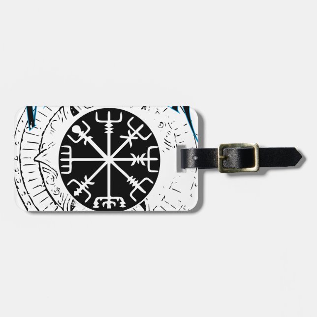 Étiquette À Bagage boussole nordique d'orienteur de vegvisir (Devant horizontal)