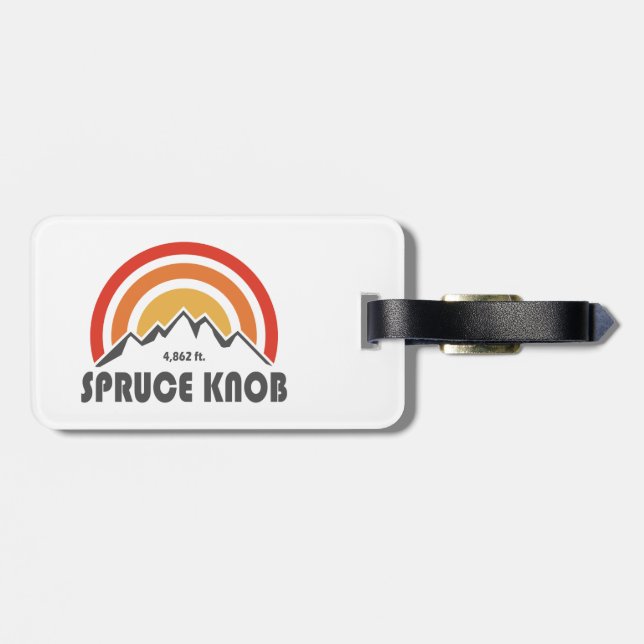 Étiquette À Bagage Bouton d'épinette (Dos horizontal)