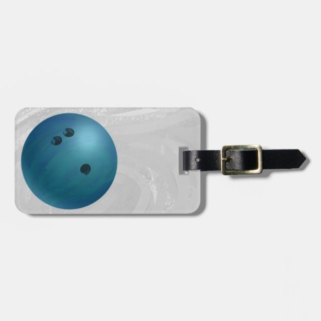 Étiquette À Bagage Bowling Ball Blue (Devant horizontal)