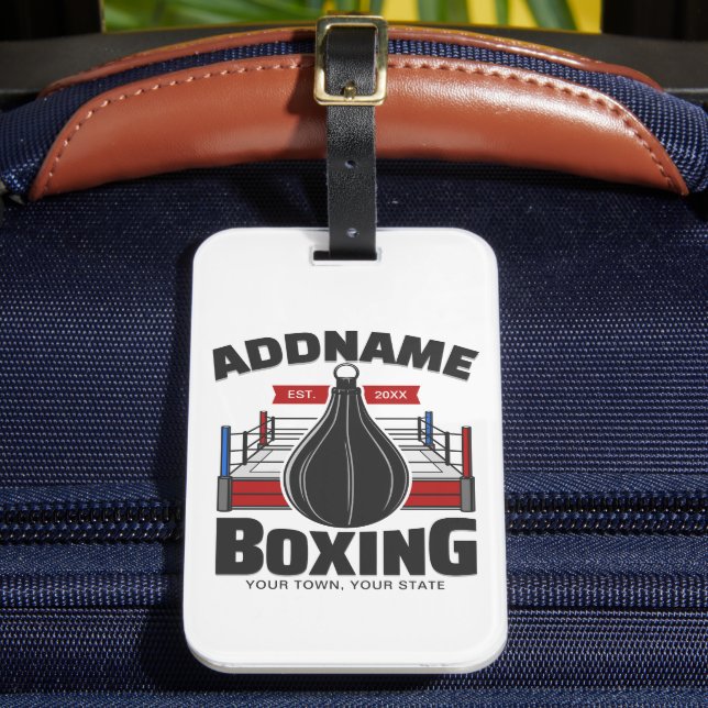 Étiquette À Bagage Boxe Anneau AJOUTER NOM Boxer Gym Speed Sac (Insitu Rectoal 2)