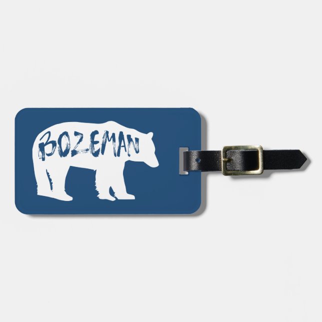 Étiquette À Bagage Bozeman Montana Bear (Devant horizontal)