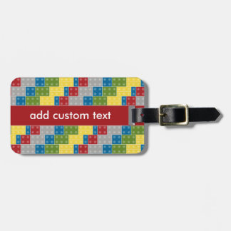 Étiquette À Bagage Briques colorées de motif d'art de bruit pour des