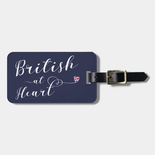 Étiquette À Bagage Britanniques à Heart Luggage Modèle, Royaume-Uni (Devant horizontal)