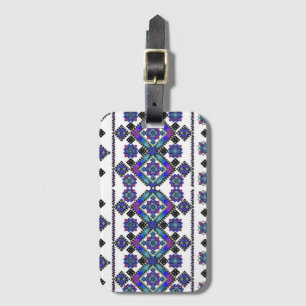 Étiquette À Bagage Broderie bleue
