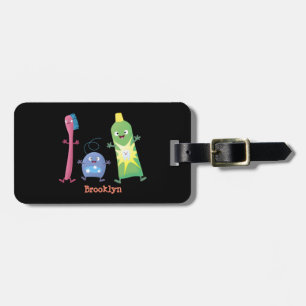Étiquette À Bagage Brosse à dents mignonne dentifrice dentaire soie d