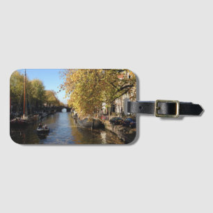 Étiquette À Bagage Brouwersgracht Amsterdam Canal Automne Photo