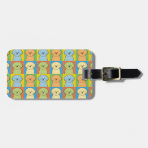 Étiquette À Bagage Bruit-Art de bande dessinée de chien de Bichon