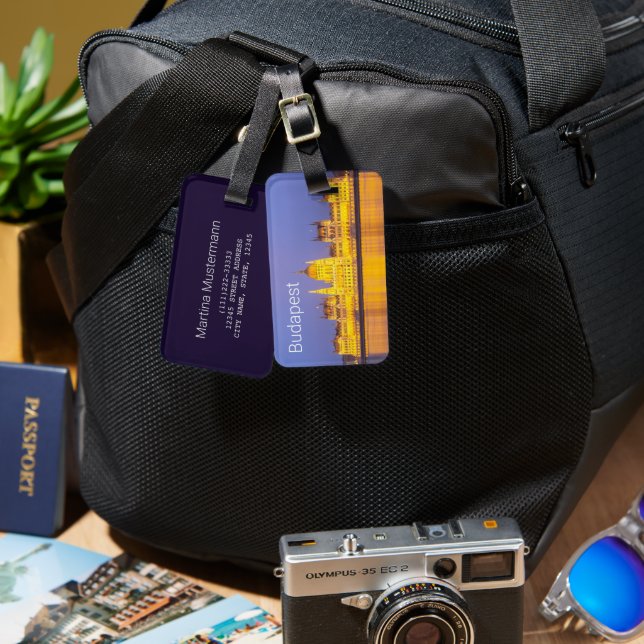 Étiquette À Bagage Budapest Parlement Panorama Hongrie (Recto & Verso)