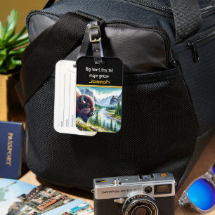 Étiquette À Bagage Buffalo surplombant la vallée de la rivière Calm