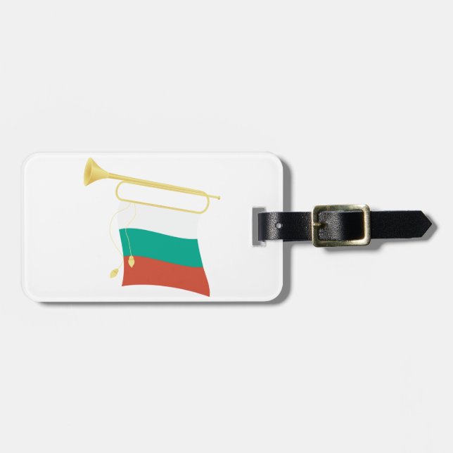 Étiquette À Bagage Bulgarian Flag and Bugle (Devant horizontal)