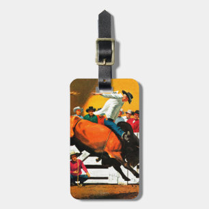 Étiquette À Bagage Bull Riding par Fred Ludekens