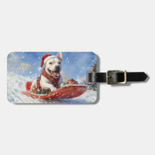 Étiquette À Bagage Bull Terrier Chien dans la corniche laissez-le nei