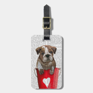 Étiquette À Bagage Bulldog Bucket Of Love Red