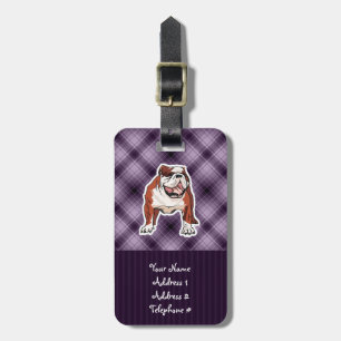 Étiquette À Bagage Bulldog pourpre