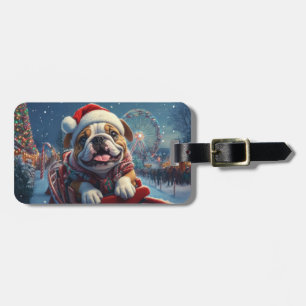 Étiquette À Bagage Bulldog Roller Dessous de verre Noël