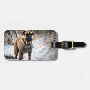 Étiquette À Bagage Bullmastiff Laisser neiger Noël