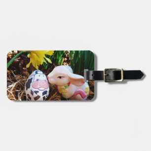 Étiquette À Bagage Bunny de Pâques embrasser Oeuf de vache