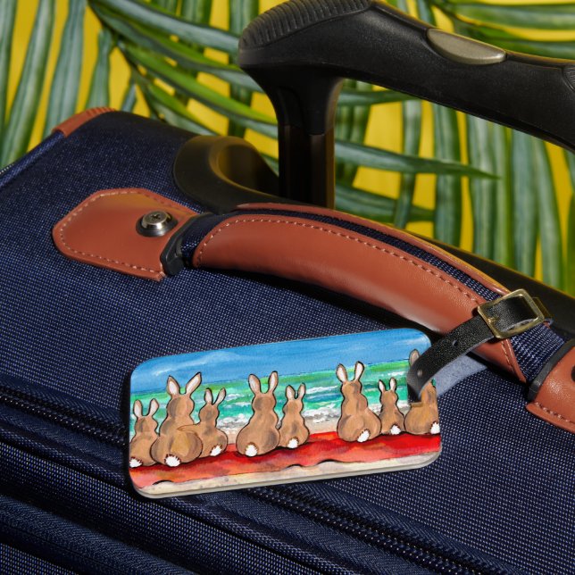 Étiquette À Bagage Bunny Rabbit Beach Bagage Balise Vacance Voyage ID (Insitu Rectoal 3)