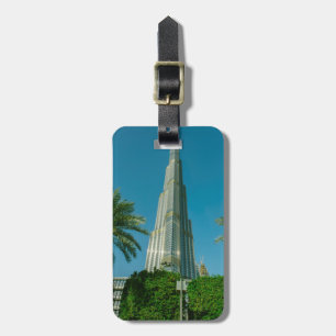 Étiquette À Bagage Burj Khalifa, Dubaï et palmiers