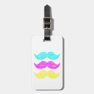 Étiquette À Bagage C M Y Mustaches (style presse-lettres)