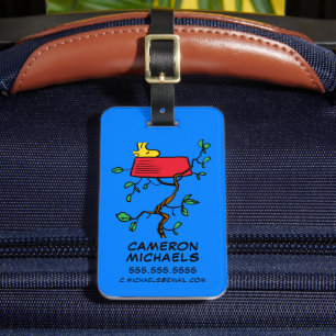 Étiquette À Bagage cacahuètes   Bois en sieste dans le plat de Snoopy