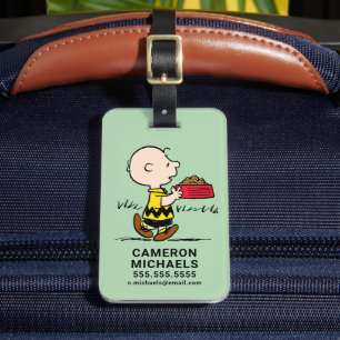 Étiquette À Bagage cacahuètes   Charlie Brown avec Snoopy's Dish