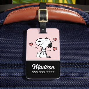 Étiquette À Bagage cacahuètes   Coeurs de snoopy