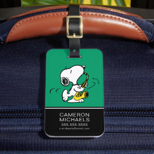 Étiquette À Bagage cacahuètes Lecteur Snoopy Saxophone