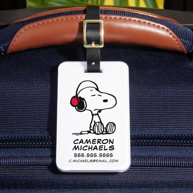 Étiquette À Bagage cacahuètes | Snoopy dans les casques (Insitu Rectoal 2)