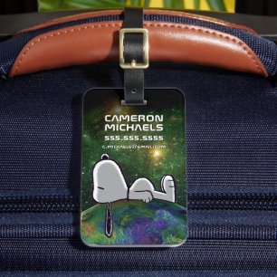 Étiquette À Bagage cacahuètes   Snoopy Espacé