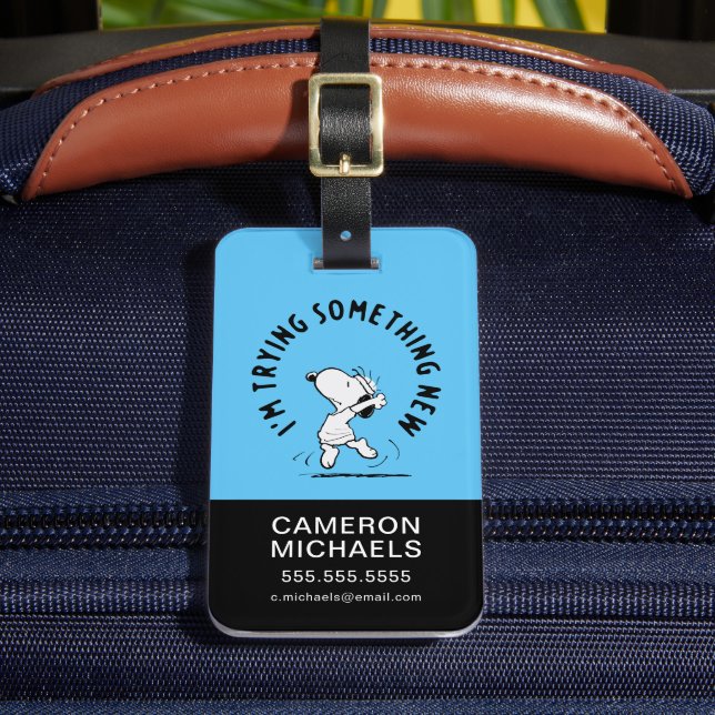 Étiquette À Bagage cacahuètes | Snoopy Essayer Quelque Chose De Nouve (Insitu Rectoal 2)