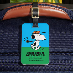 Étiquette À Bagage cacahuètes   Snoopy Golf Swing