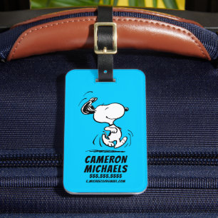Étiquette À Bagage cacahuètes   Snoopy Happy Dance