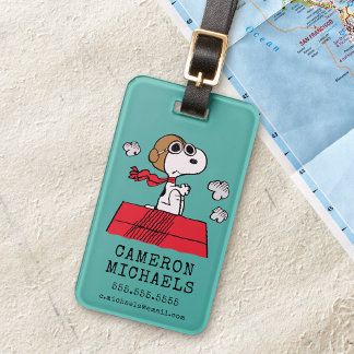 Étiquette À Bagage cacahuètes | Snoopy the Flying Ace