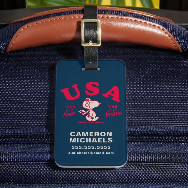 Étiquette À Bagage cacahuètes | Snoopy USA Land of the Free (Insitu Rectoal 2)