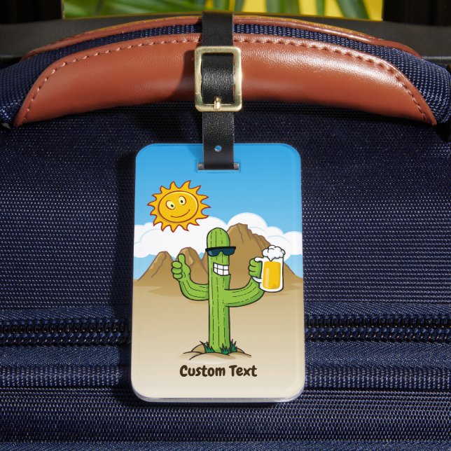 Étiquette À Bagage Cactus avec bière (Insitu Rectoal 2)