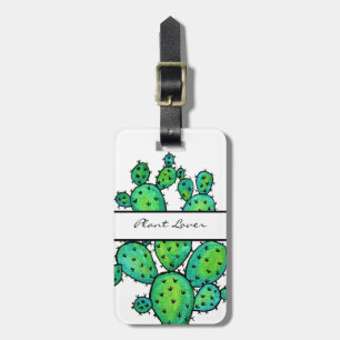 Étiquette À Bagage Cactus épineux d'aquarelle magnifique