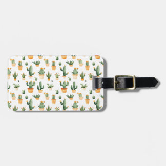 Étiquette À Bagage Cactus pointillés sur blanc