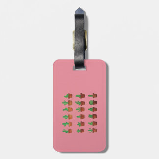 Étiquette À Bagage Cactus sur l'étiquette rose de bagage