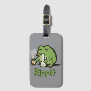 Étiquette À Bagage Cadeau de fumeur de grenouille drôle Rippit, Greno